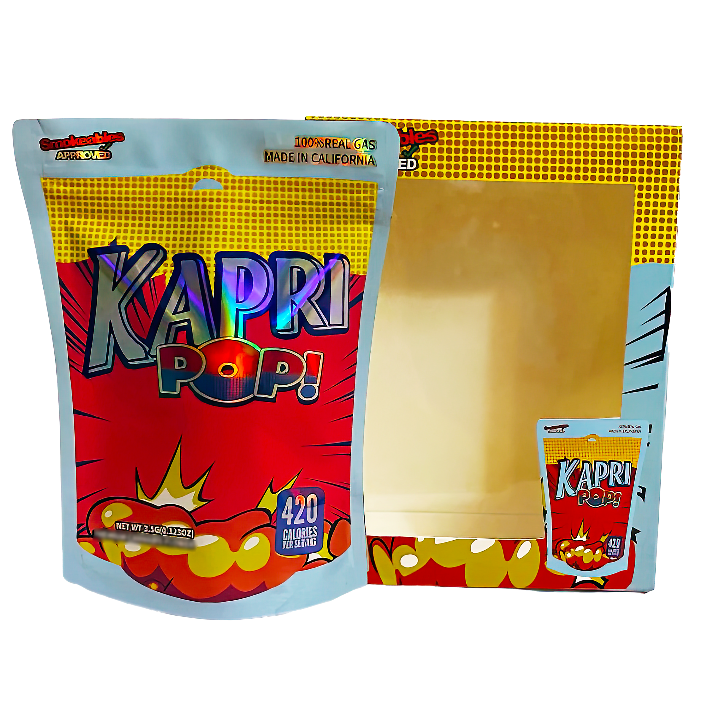 Bag-n-Box 3.5g Mylar Packaging Set (25 Count Bags + Boxes) – Kapri Pop BAGNBOX-WIN-023