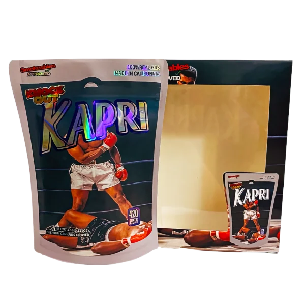 Bag-n-Box 3.5g Mylar Packaging Set (25 Count Bags + Boxes) - Kapri Knock Out BAGNBOX-WIN-024