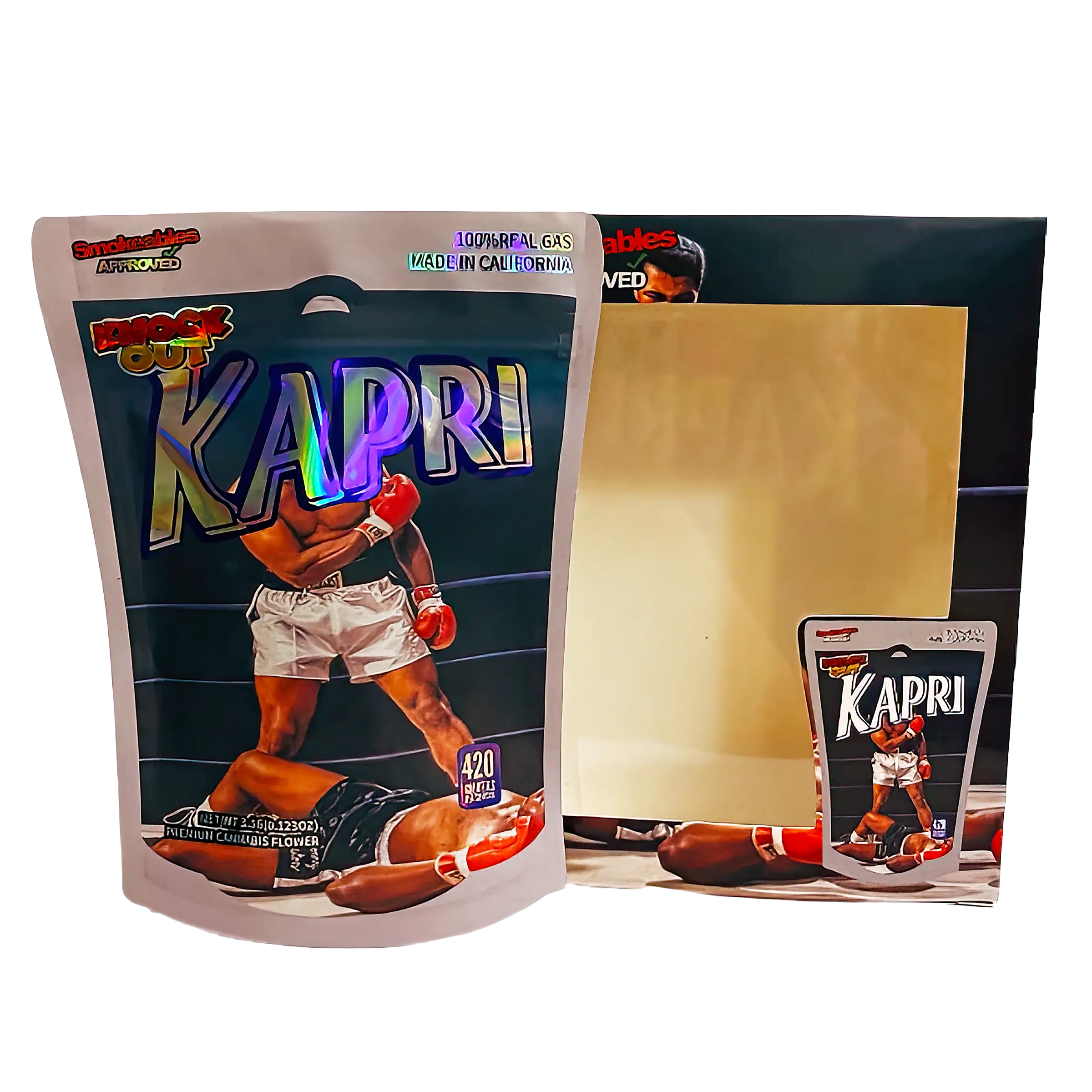 Bag-n-Box 3.5g Mylar Packaging Set (25 Count Bags + Boxes) – Kapri Knock Out BAGNBOX-WIN-024