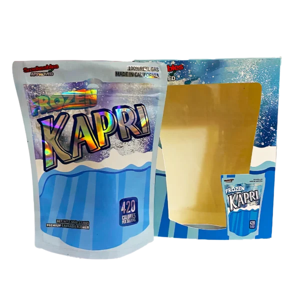Bag-n-Box 3.5g Mylar Packaging Set (25 Count Bags + Boxes) - Frozen Kapri BAGNBOX-WIN-025