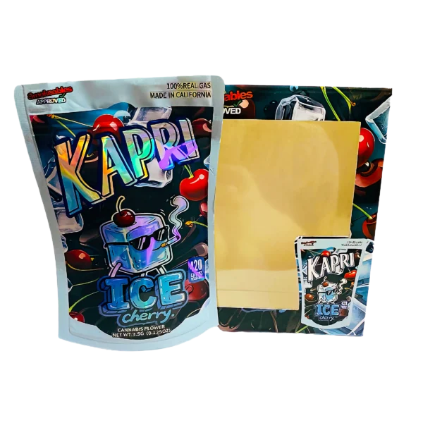 Bag-n-Box 3.5g Mylar Packaging Set (25 Count Bags + Boxes) - Kapri Ice Cherry BAGNBOX-WIN-026