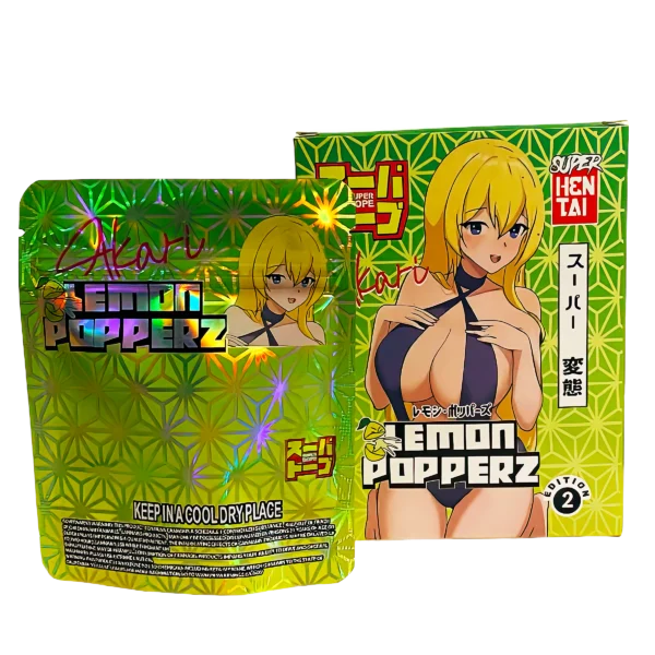 Bag-n-Box 3.5g Mylar Packaging Set (25 Count Bags + Boxes) - Lemon Popperz BAGNBOX-WIN-028 - Image 2