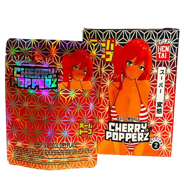 Bag-n-Box 3.5g Mylar Packaging Set (25 Count Bags + Boxes) - Cherry Popperz BAGNBOX-WIN-030 - Image 2