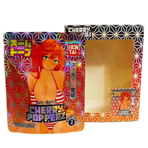 Bag-n-Box 3.5g Mylar Packaging Set (25 Count Bags + Boxes) - Cherry Popperz BAGNBOX-WIN-030