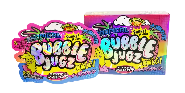 Bag-n-Box 3.5g Mylar Packaging Set (25 Count Bags + Display Boxes) - Tropical Bubble Jugz BNB-Shaped-002