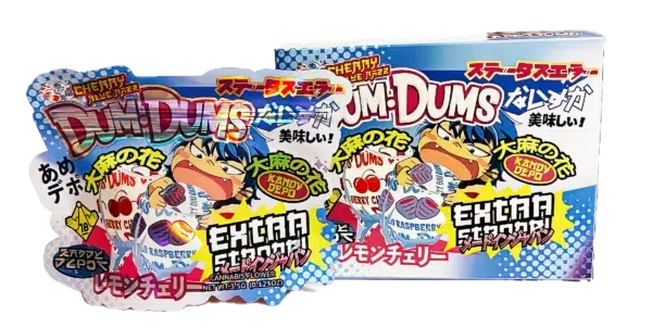 Bag-n-Box 3.5g Mylar Packaging Set (25 Count Bags + Display Boxes) - Cherry Dum Dums BNB-Shaped-004