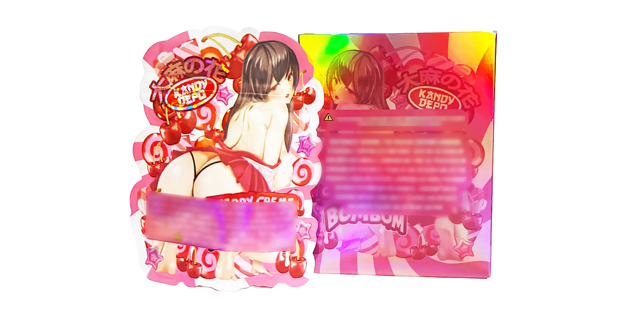 Bag-n-Box 3.5g Mylar Packaging Set (25 Count Bags + Display Boxes) - Cherry Creme Bombom  BNB-Shaped-005 - Image 2