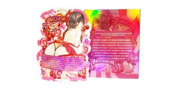 Bag-n-Box 3.5g Mylar Packaging Set (25 Count Bags + Display Boxes) - Cherry Creme Bombom  BNB-Shaped-005 - Image 2