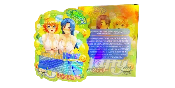 Bag-n-Box 3.5g Mylar Packaging Set (25 Count Bags + Display Boxes) - Honey Melon Taffy BNB-Shaped-006
