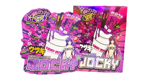 Bag-n-Box 3.5g Mylar Packaging Set (25 Count Bags + Display Boxes) - Cherry Blossom Wocky BNB-Shaped-007