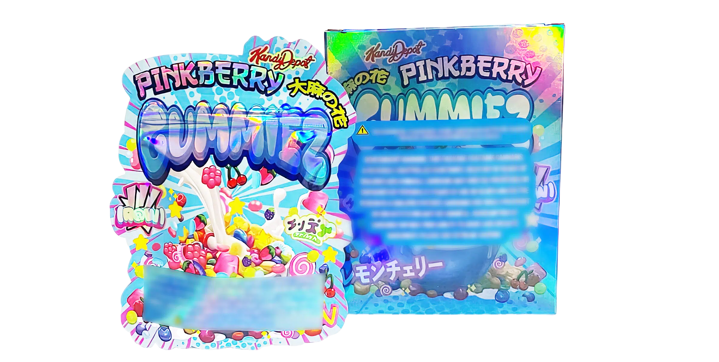 Bag-n-Box 3.5g Mylar Packaging Set (25 Count Bags + Display Boxes) - Pinkberry Gummiez BNB-Shaped-008 - Image 2