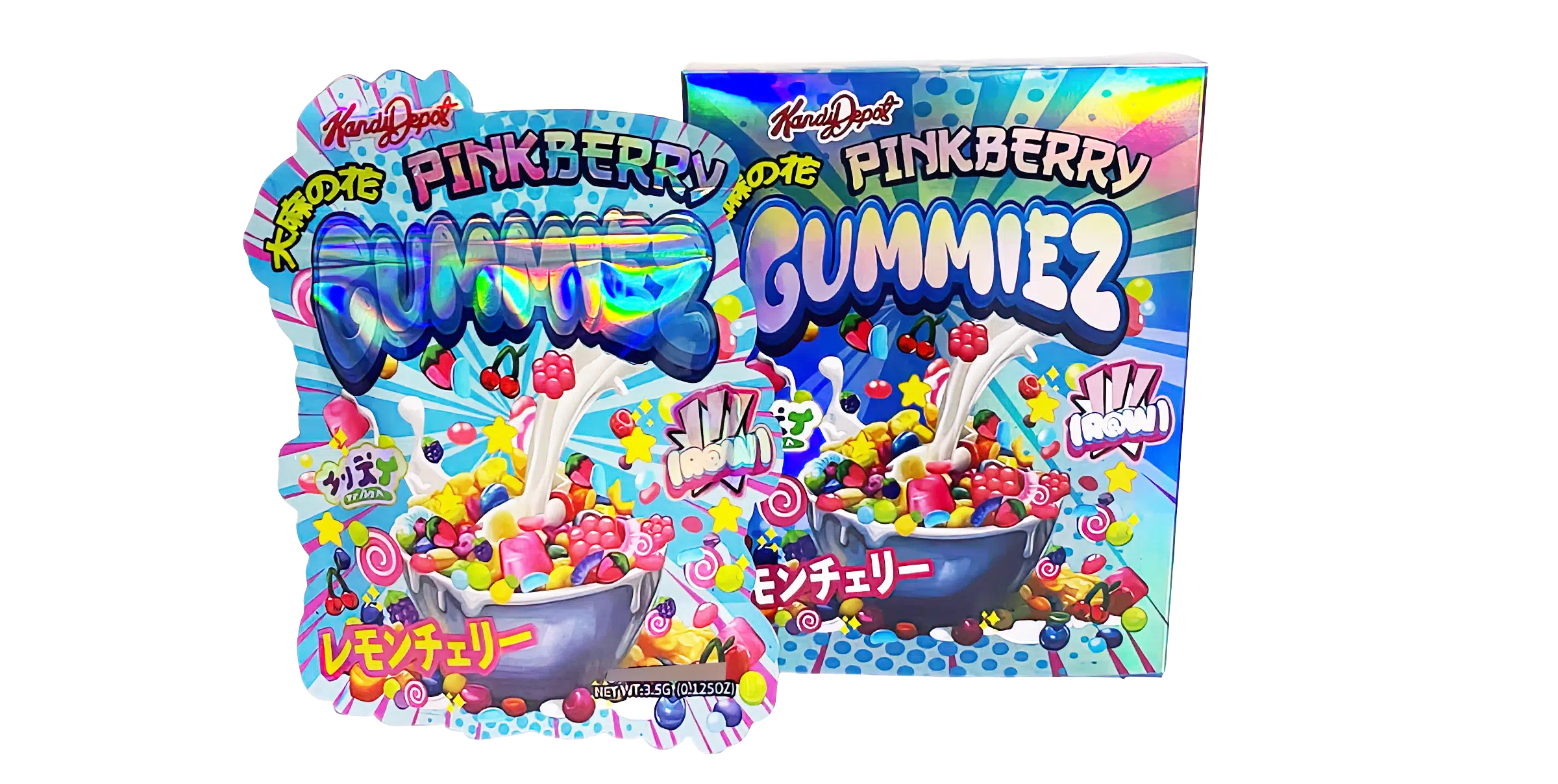 Bag-n-Box 3.5g Mylar Packaging Set (25 Count Bags + Display Boxes) – Pinkberry Gummiez BNB-Shaped-008