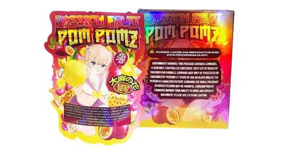 Bag-n-Box 3.5g Mylar Packaging Set (25 Count Bags + Display Boxes) - Passion Fruit Pom Pomz BNB-Shaped-010 - Image 2