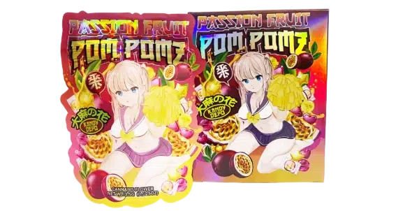 Bag-n-Box 3.5g Mylar Packaging Set (25 Count Bags + Display Boxes) - Passion Fruit Pom Pomz BNB-Shaped-010