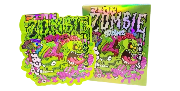 Bag-n-Box 3.5g Mylar Packaging Set (25 Count Bags + Display Boxes) - Pink Zombie Brainz BNB-Shaped-012