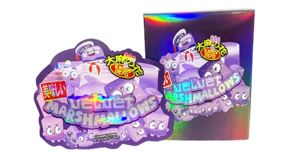 Bag-n-Box 3.5g Mylar Packaging Set (25 Count Bags + Display Boxes) - Velvet Marshmallows BNB-Shaped-014