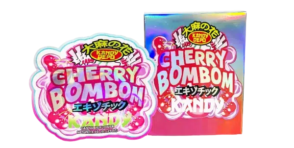 Bag-n-Box 3.5g Mylar Packaging Set (25 Count Bags + Display Boxes) - Cherry Bombom Kandy BNB-Shaped-015