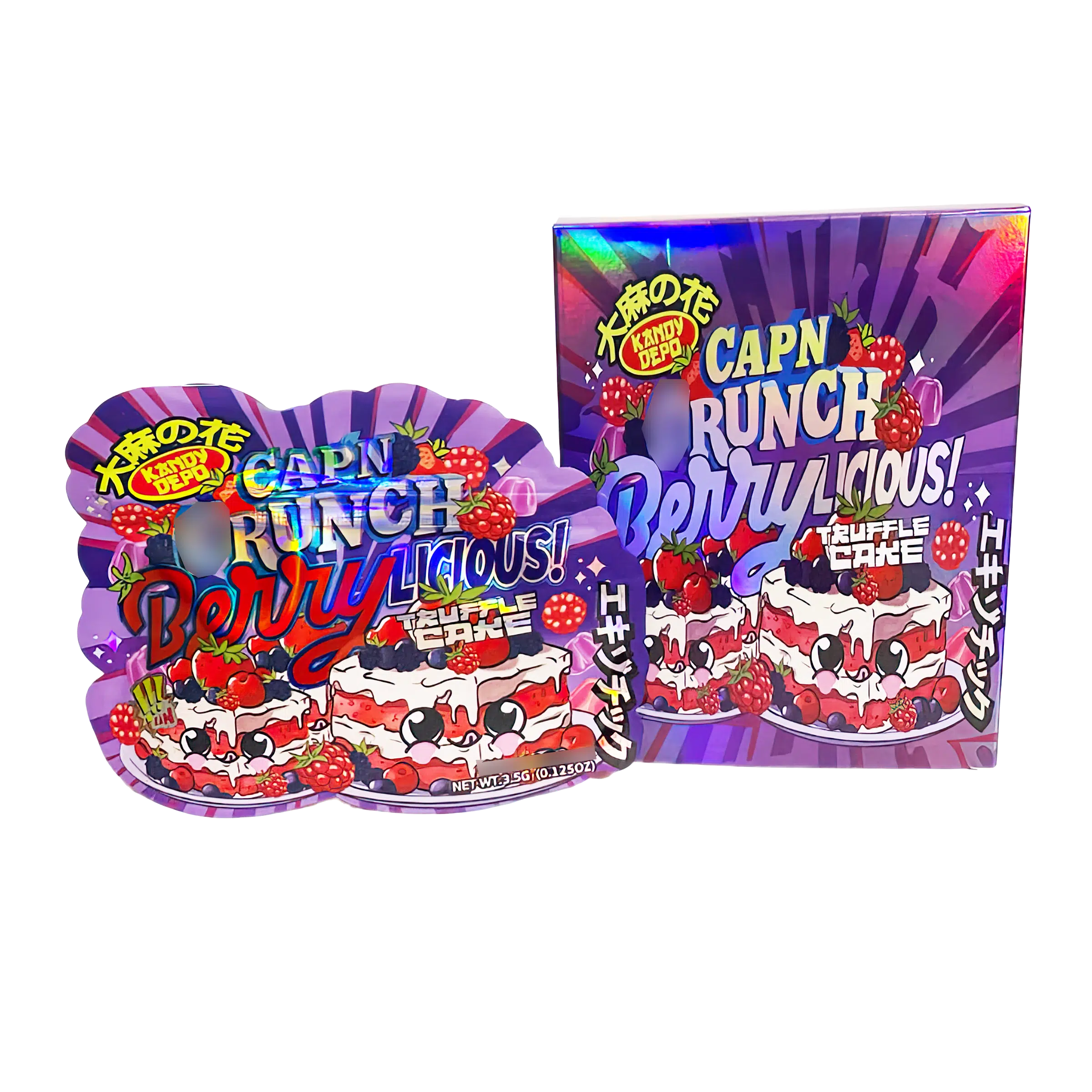 Bag-n-Box 3.5g Mylar Packaging Set (25 Count Bags + Display Boxes) – Capn Crunch Berrylicious BNB-Shaped-018