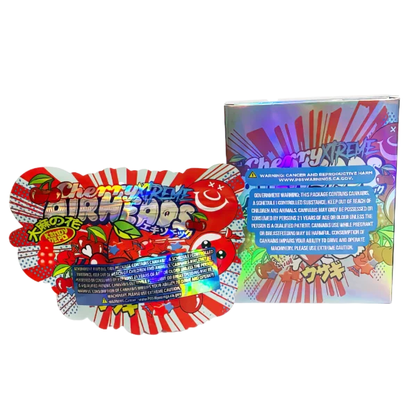 Bag-n-Box 3.5g Mylar Packaging Set (25 Count Bags + Display Boxes) - Cherry Xtreme Airheads BNB-Shaped-022 - Image 2