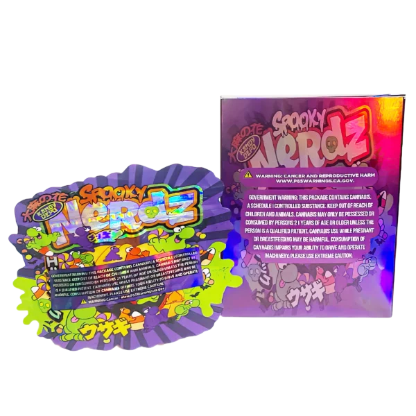 Bag-n-Box 3.5g Mylar Packaging Set (25 Count Bags + Display Boxes) - Spooky Nerdz BNB-Shaped-026 - Image 2