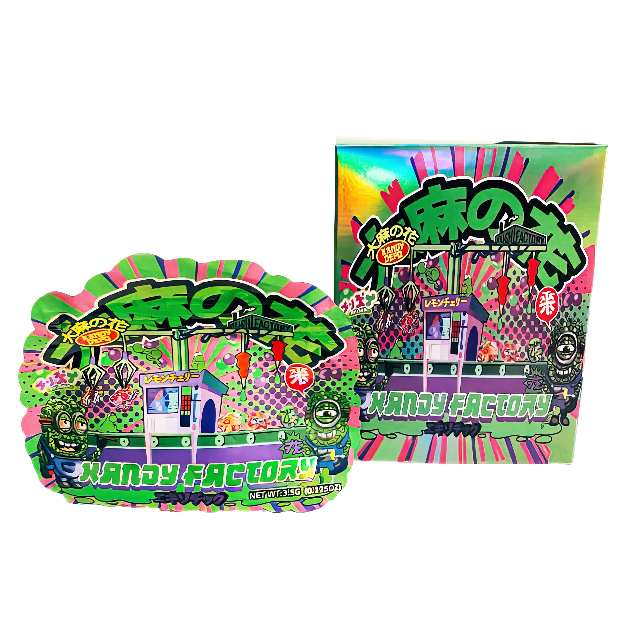 Bag-n-Box 3.5g Mylar Packaging Set (25 Count Bags + Display Boxes) – Kandy Factory BNB-Shaped-028