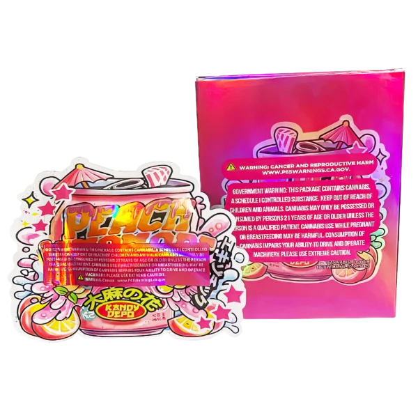 Bag-n-Box 3.5g Mylar Packaging Set (25 Count Bags + Display Boxes) - Peach Lemonade Fanta BNB-Shaped-029 - Image 2