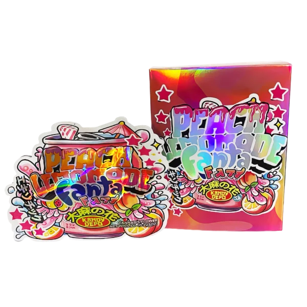 Bag-n-Box 3.5g Mylar Packaging Set (25 Count Bags + Display Boxes) - Peach Lemonade Fanta BNB-Shaped-029