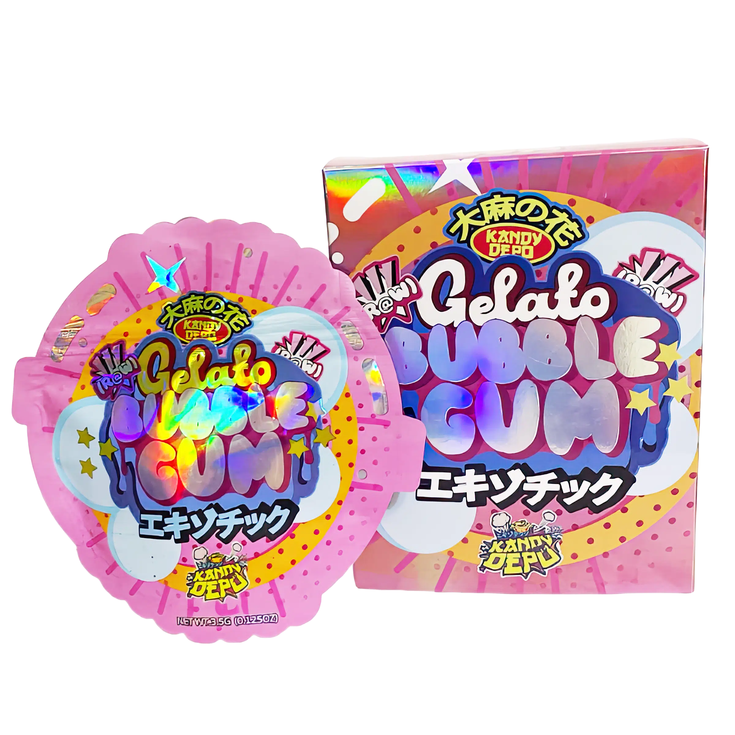 Bag-n-Box 3.5g Mylar Packaging Set (25 Count Bags + Display Boxes) – Gelato Bubble Gum BNB-Shaped-030