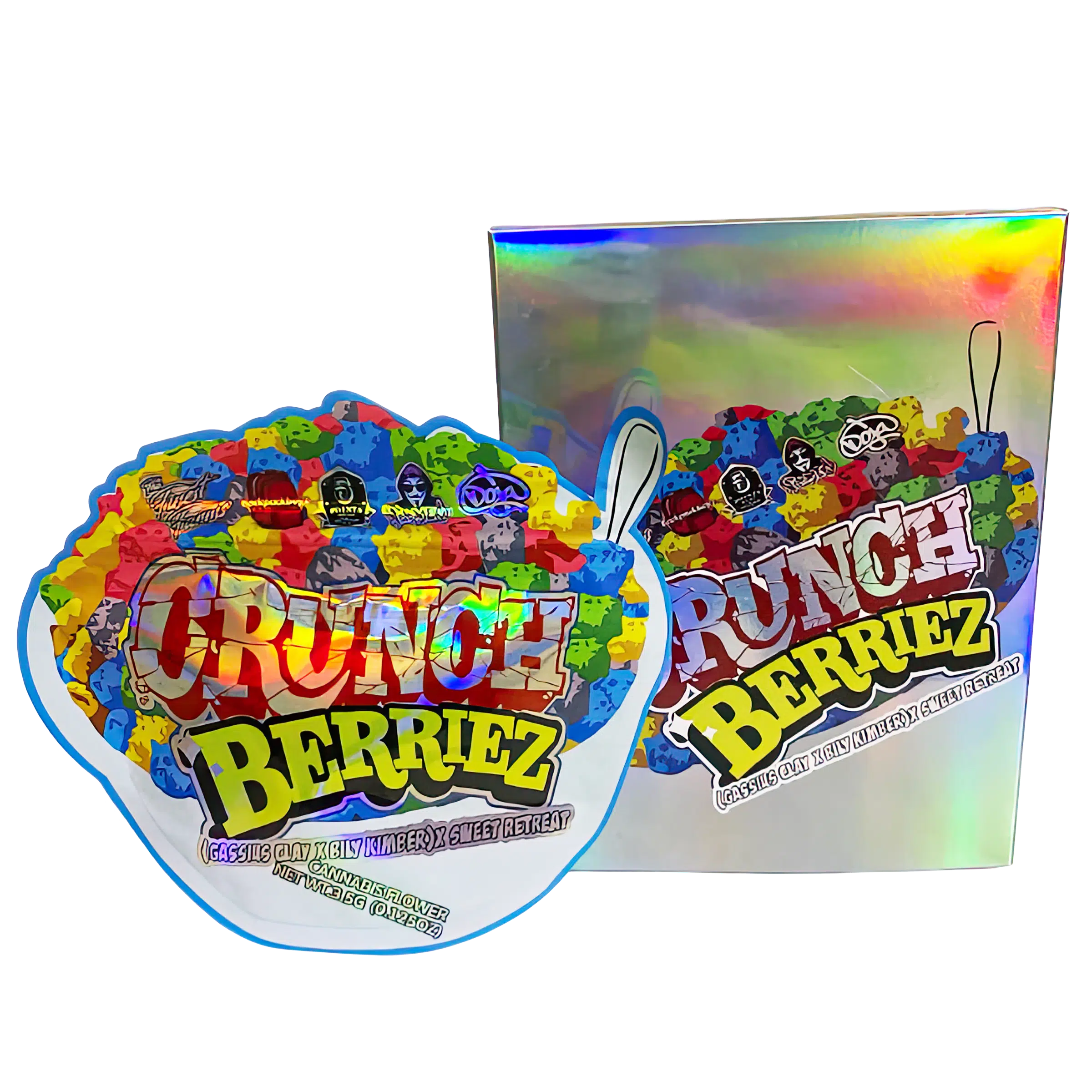 Bag-n-Box 3.5g Mylar Packaging Set (25 Count Bags + Display Boxes) – Crunch Berriez BNB-Shaped-031
