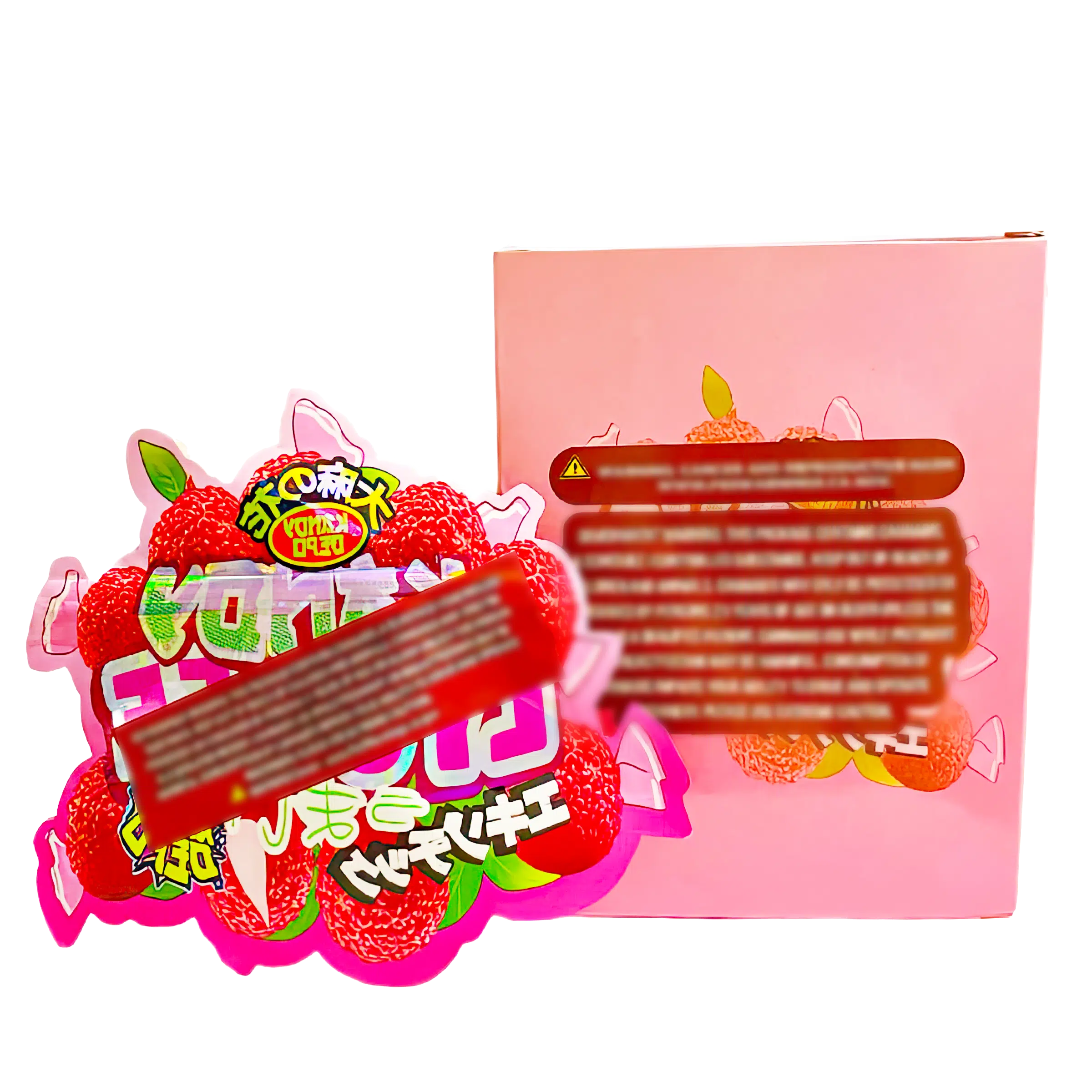 Bag-n-Box 3.5g Mylar Packaging Set (25 Count Bags + Display Boxes) - Kandy Lychee BNB-Shaped-034 - Image 2