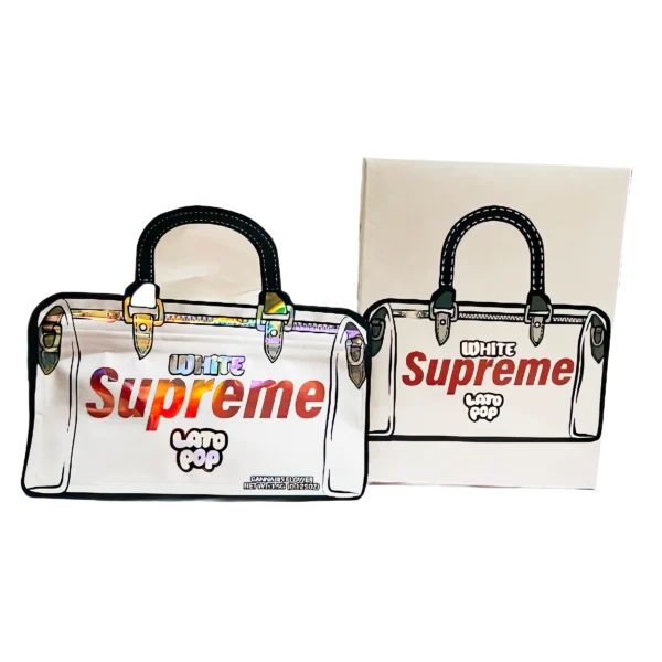 Bag-n-Box 3.5g Mylar Packaging Set (25 Count Bags + Display Boxes) - White Supreme Latopop BNB-Shaped-038