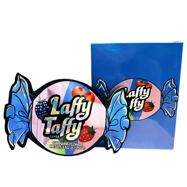 Bag-n-Box 3.5g Mylar Packaging Set (25 Count Bags + Display Boxes) - Laffy Taffy Candy BNB-Shaped-039