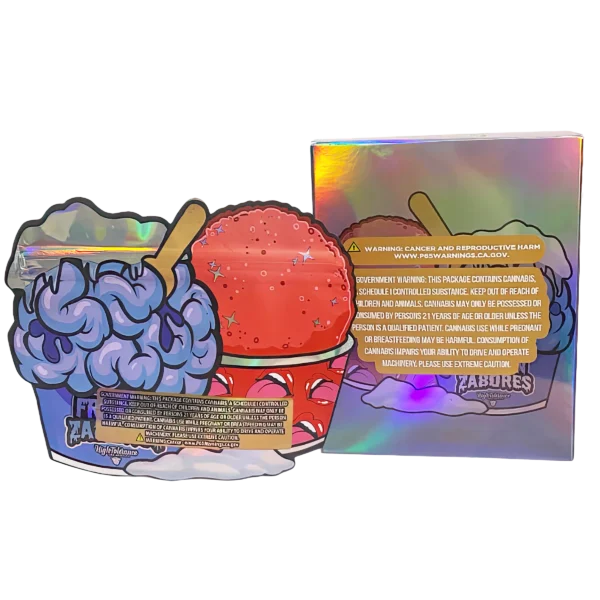 Bag-n-Box 3.5g Mylar Packaging Set (25 Count Bags + Display Boxes) - Frozen Zabores BNB-Shaped-042 - Image 2