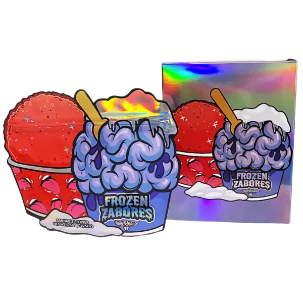 Bag-n-Box 3.5g Mylar Packaging Set (25 Count Bags + Display Boxes) - Frozen Zabores BNB-Shaped-042