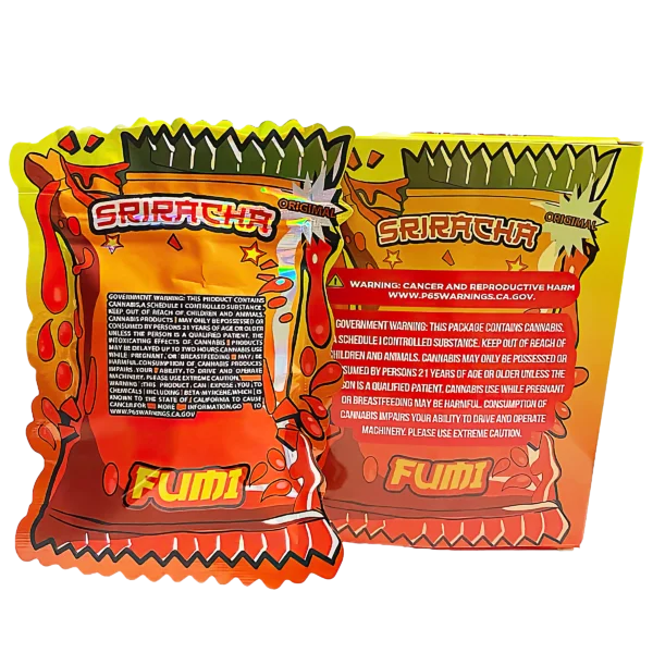 Bag-n-Box 3.5g Mylar Packaging Set (25 Count Bags + Display Boxes) - Sriracha Fumi BNB-Shaped-046 - Image 2