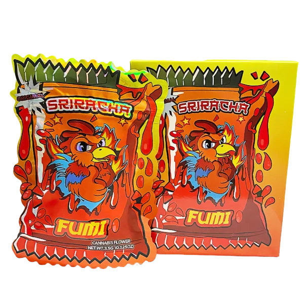 Bag-n-Box 3.5g Mylar Packaging Set (25 Count Bags + Display Boxes) - Sriracha Fumi BNB-Shaped-046