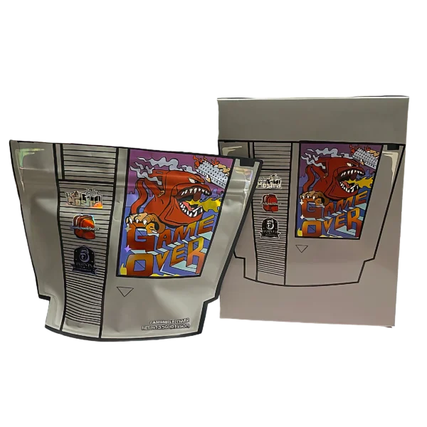 Bag-n-Box 3.5g Mylar Packaging Set (25 Count Bags + Display Boxes) - Game Over BNB-Shaped-051