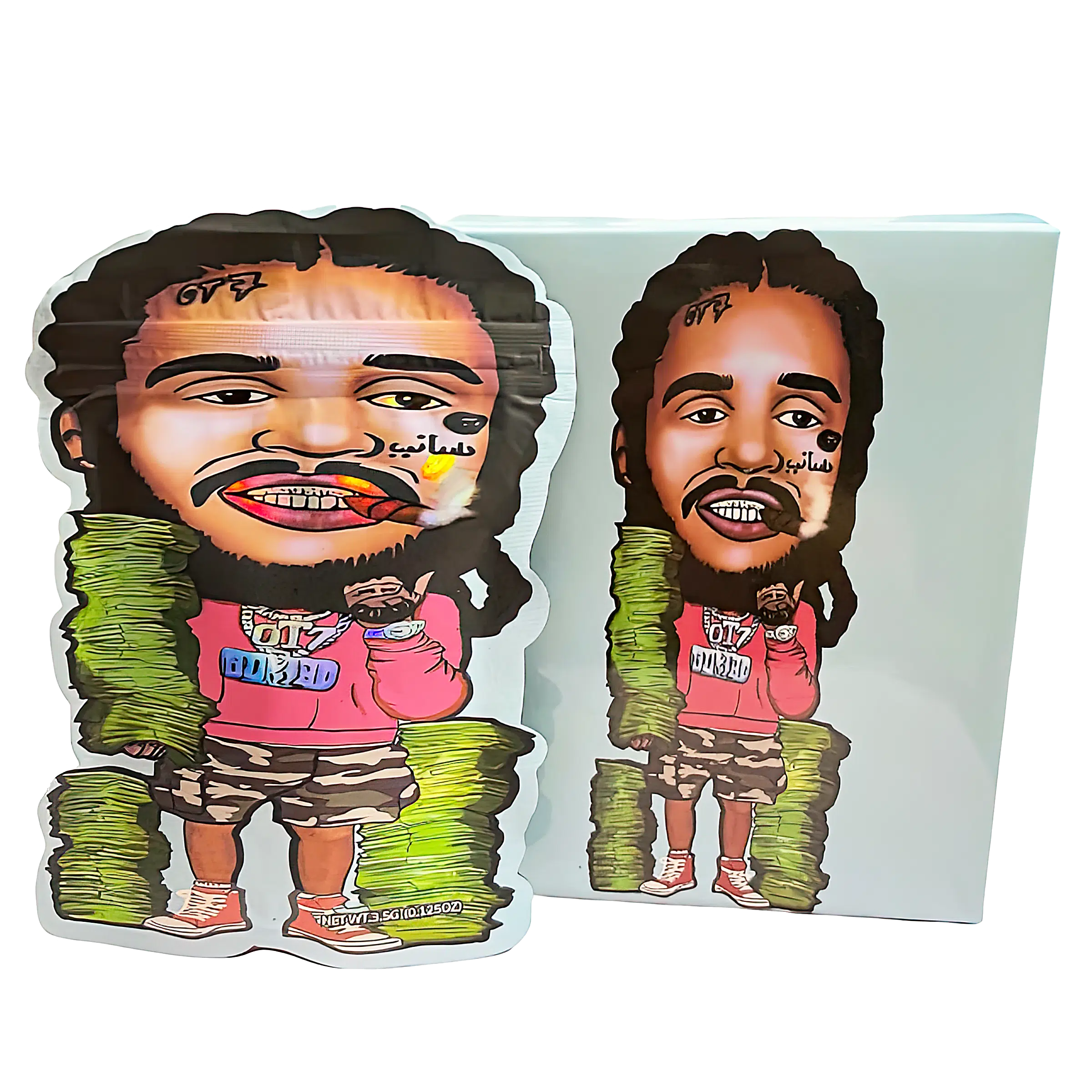 Bag-n-Box 3.5g Mylar Packaging Set (25 Count Bags + Display Boxes) – OT7 Boxed BNB-Shaped-052