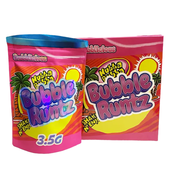 Bag-n-Box 3.5g Mylar Packaging Set (25 Count Bags + Display Boxes) - Bubble Runtz BNB-Shaped-053