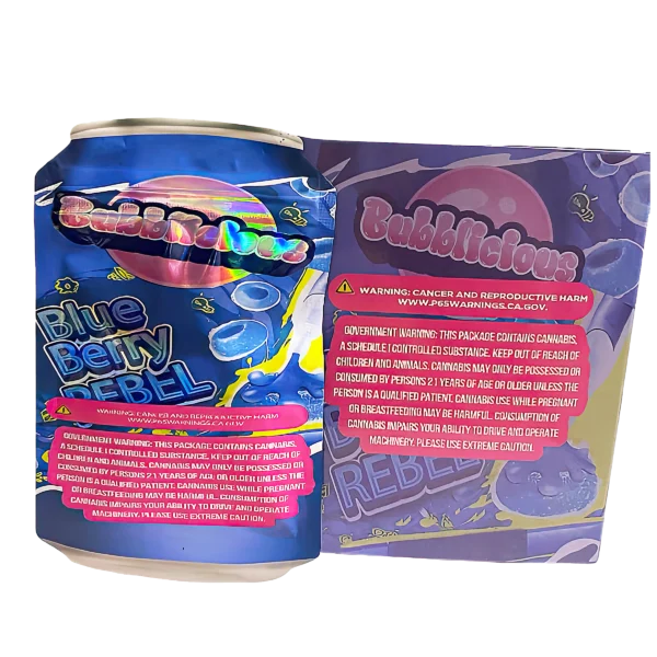 Bag-n-Box 3.5g Mylar Packaging Set (25 Count Bags + Display Boxes) - Bubblicious Blueberry Rebel BNB-Shaped-054 - Image 2