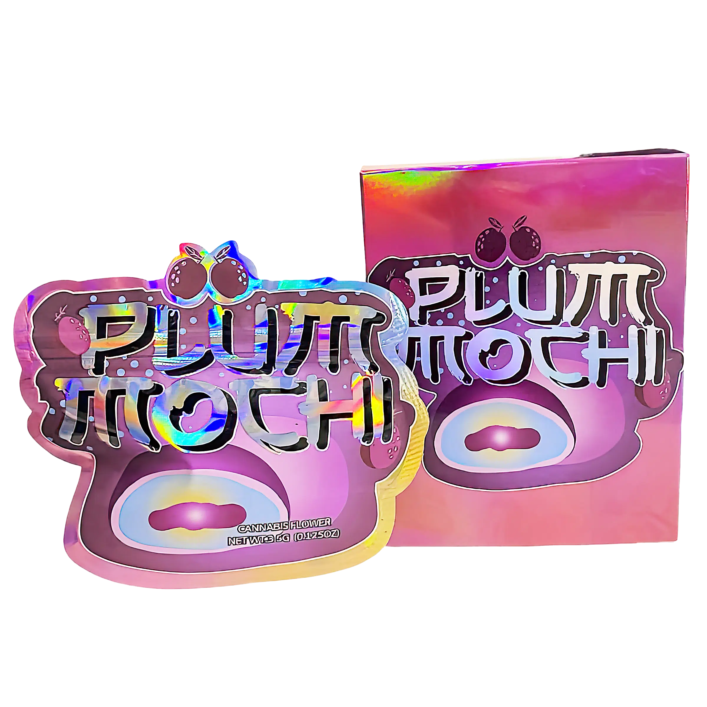 Bag-n-Box 3.5g Mylar Packaging Set (25 Count Bags + Display Boxes) – Plum Mochi BNB-Shaped-061