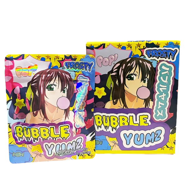 Bag-n-Box 3.5g Mylar Packaging Set (25 Count Bags + Display Boxes) - Bubble Yumz BNB-Shaped-063