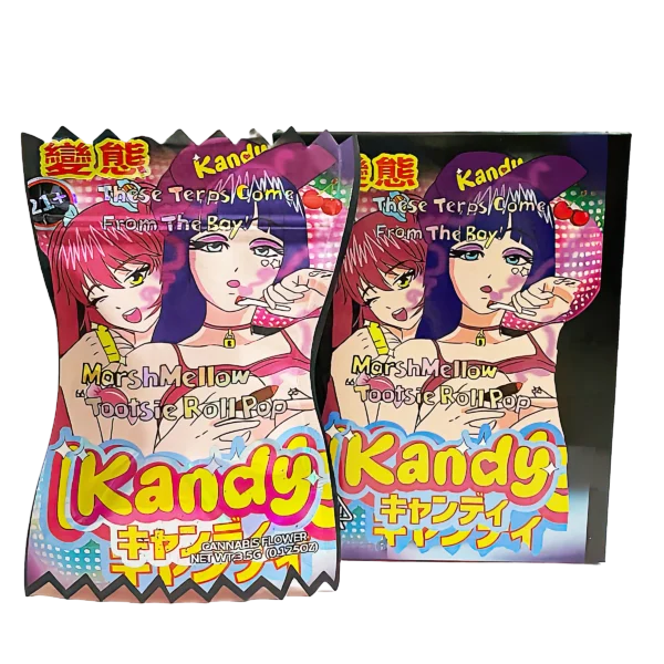 Bag-n-Box 3.5g Mylar Packaging Set (25 Count Bags + Display Boxes) - Marshmellow Tootsie Roll Pop Kandy BNB-Shaped-065