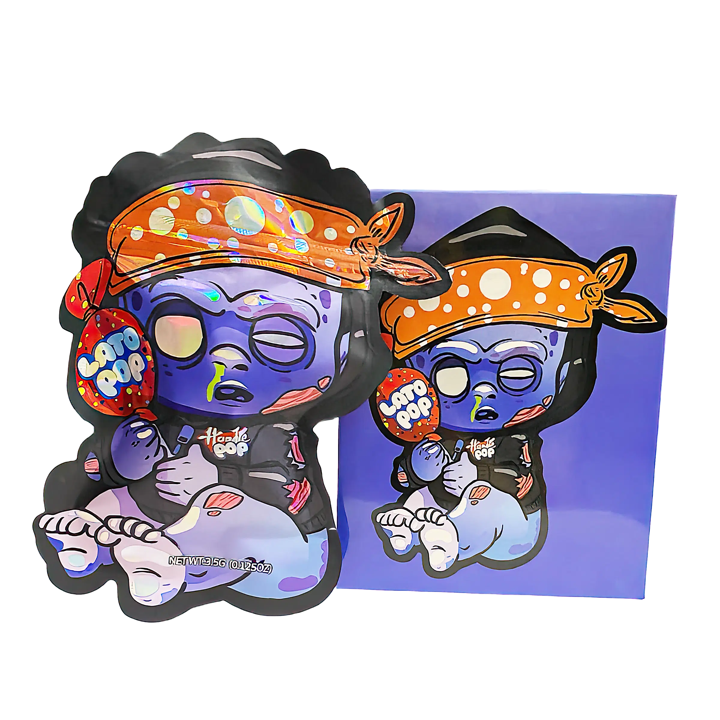 Bag-n-Box 3.5g Mylar Packaging Set (25 Count Bags + Display Boxes) – Latopop Hoodie Pop BNB-Shaped-066