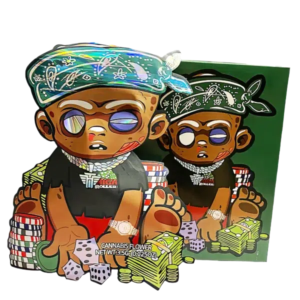 Bag-n-Box 3.5g Mylar Packaging Set (25 Count Bags + Display Boxes) - High Roller Rebel BNB-Shaped-070