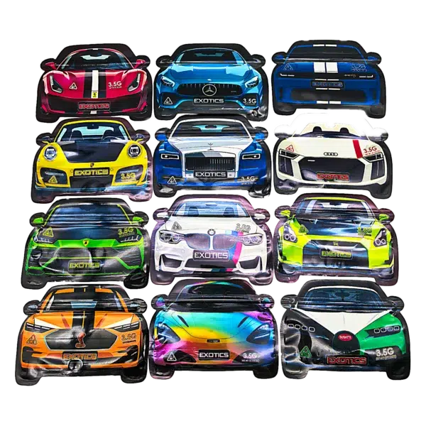 3.5g Die Cut Shaped Mylar Bag - (50 Count) Car Yellow Porsche CARSMB-35-002 - Image 2