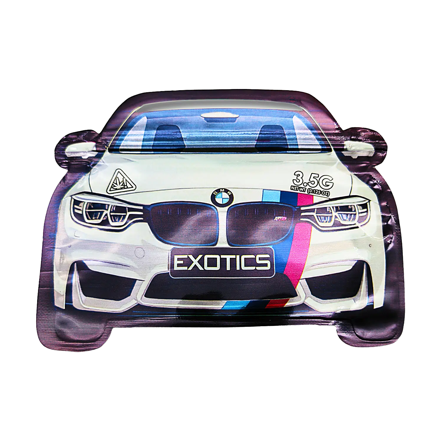 3.5g Die Cut Shaped Mylar Bag – (50 Count) Car White BMW CARSMB-35-003