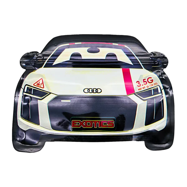 3.5g Die Cut Shaped Mylar Bag - (50 Count) Car Audi CARSMB-35-009
