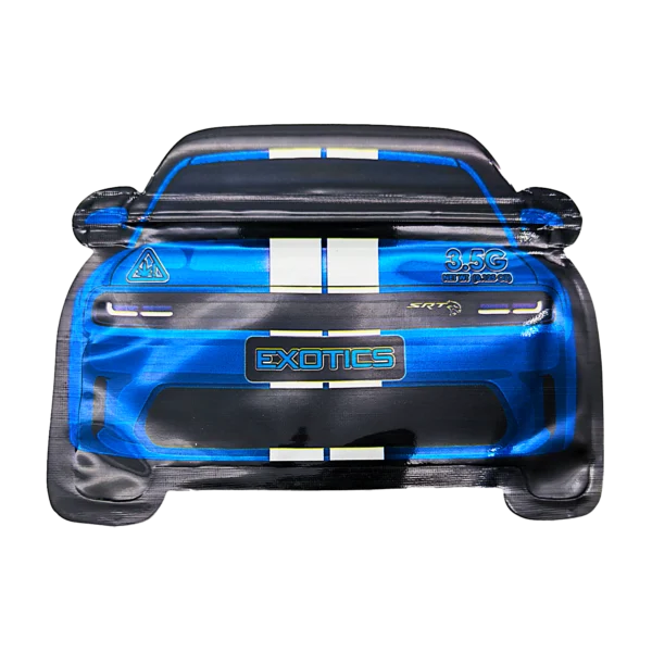 3.5g Die Cut Shaped Mylar Bag - (50 Count) Car Dodge SRT CARSMB-35-011