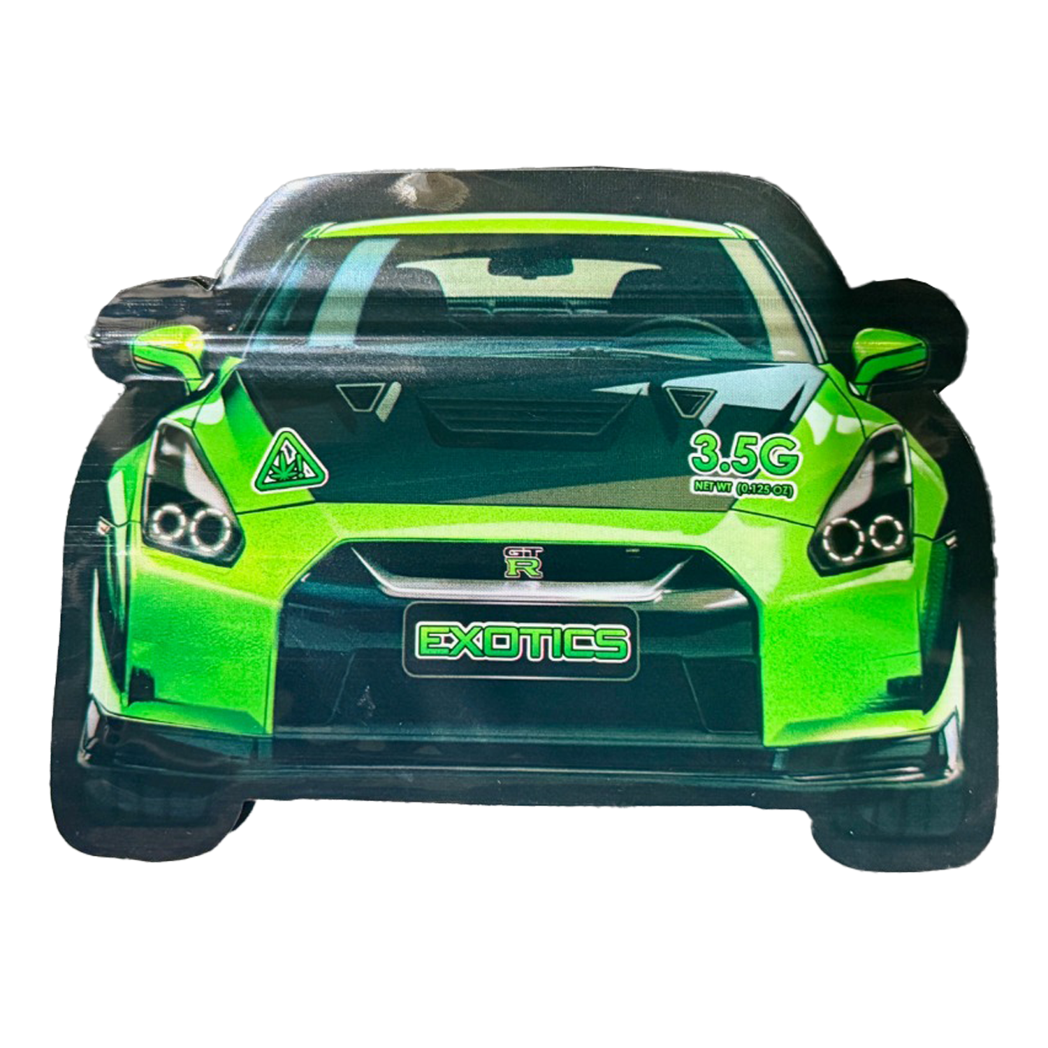 3.5g Die Cut Shaped Mylar Bag – (50 Count) Green Nissan CARSMB-35-012